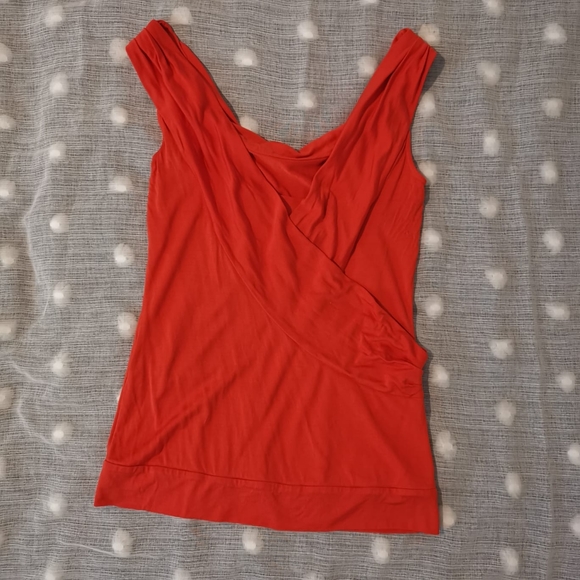 Dianevon Furstenberg 100% Silk Open-Back Sleeveless Tura Top Blouse Orange Sz 6 - Picture 6 of 11